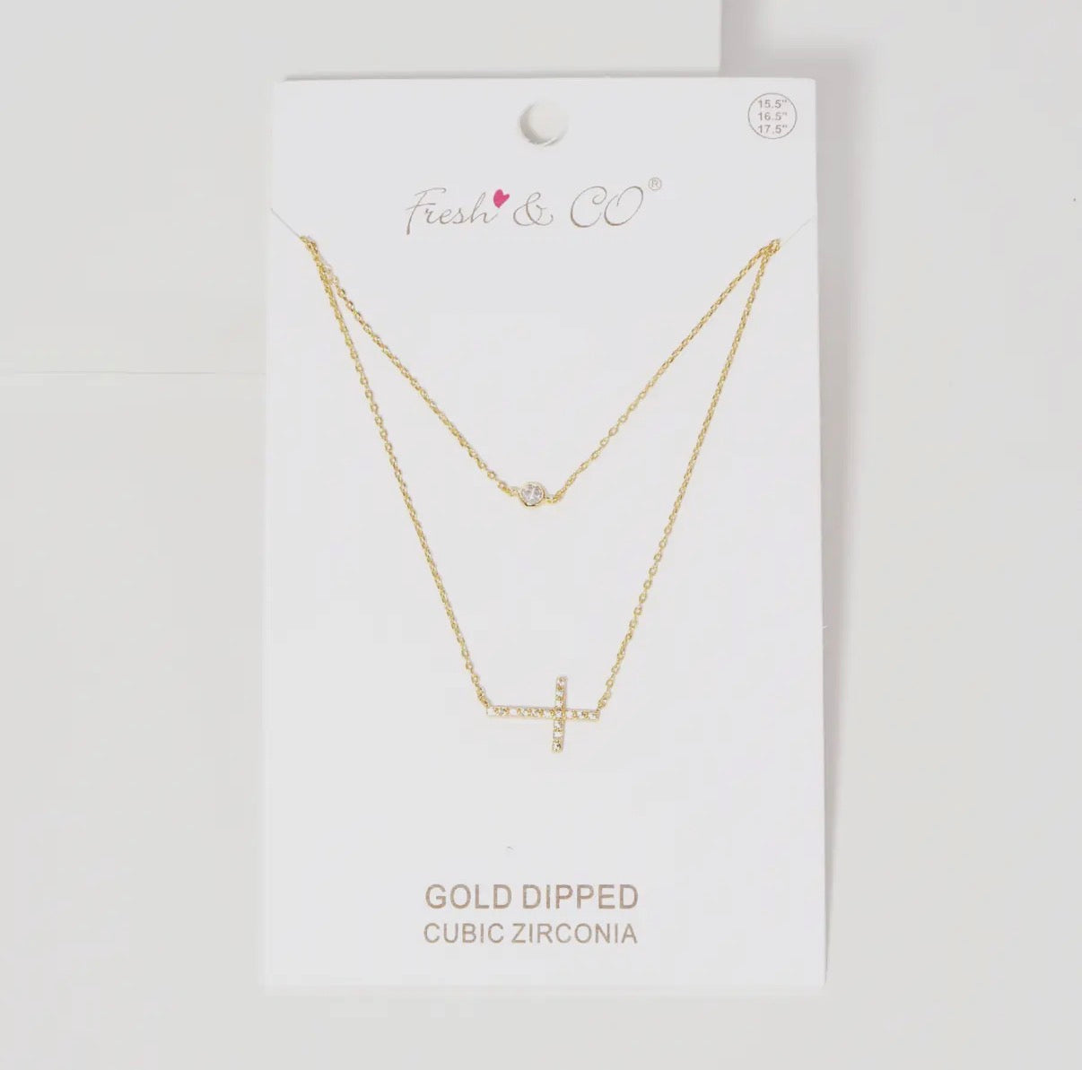 Gold Cross/Diamond Necklace