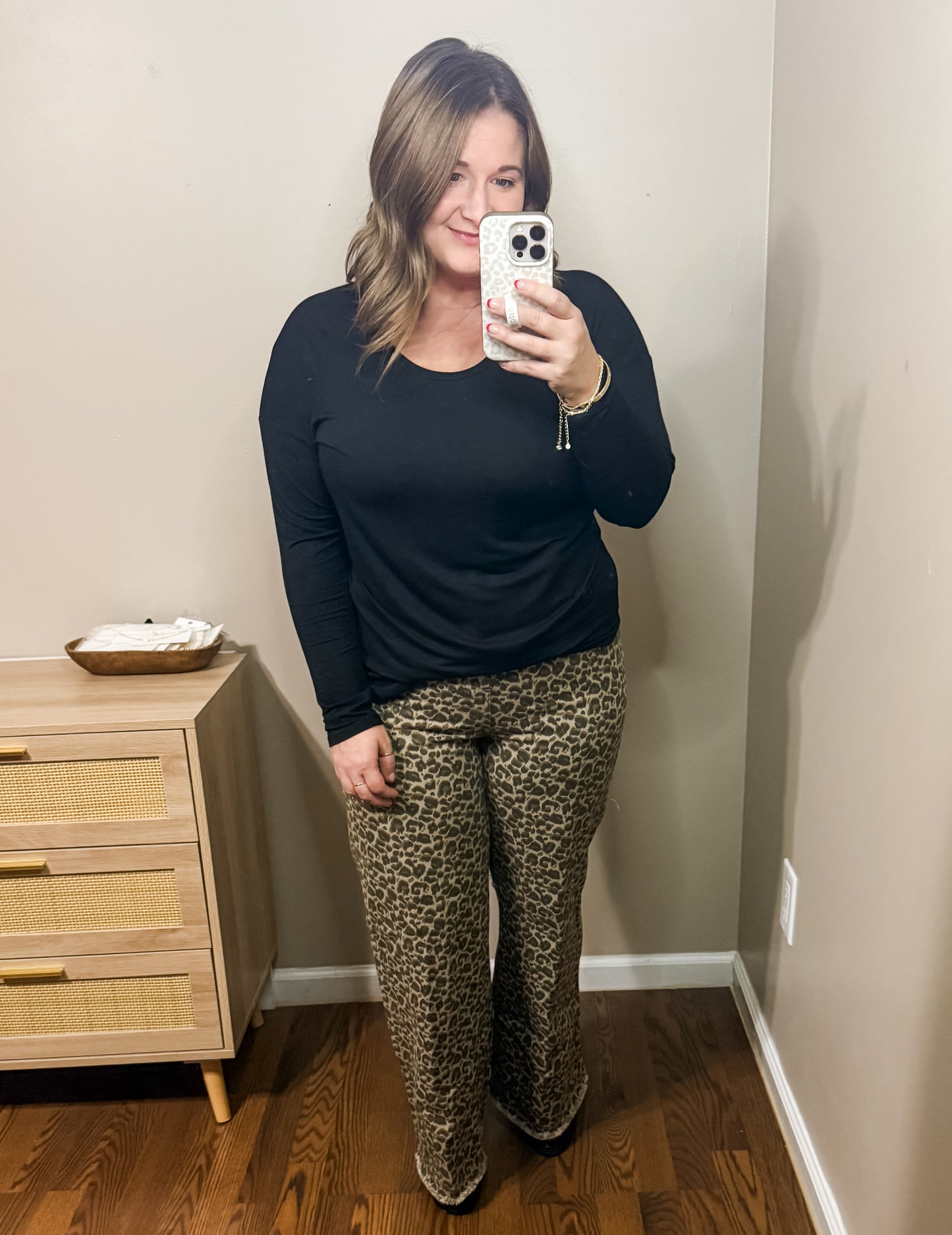 Leopard Straight Pants