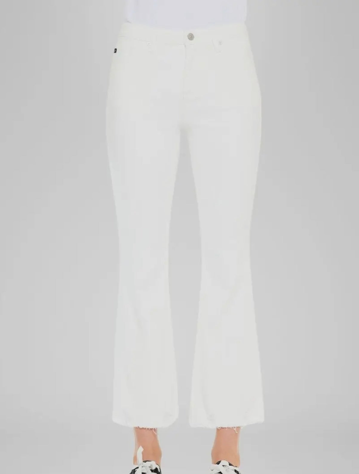 Kancan White High Rise Crop