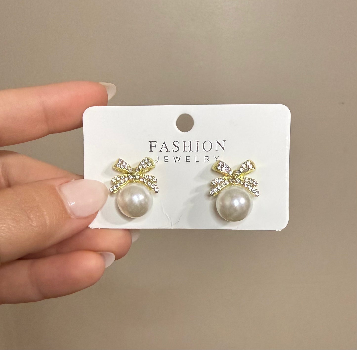Rhinestone Pearl Earrings