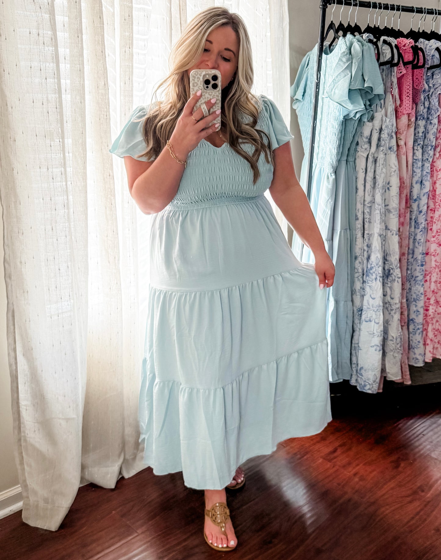 Voluptuous Flutter Sleeve Dress