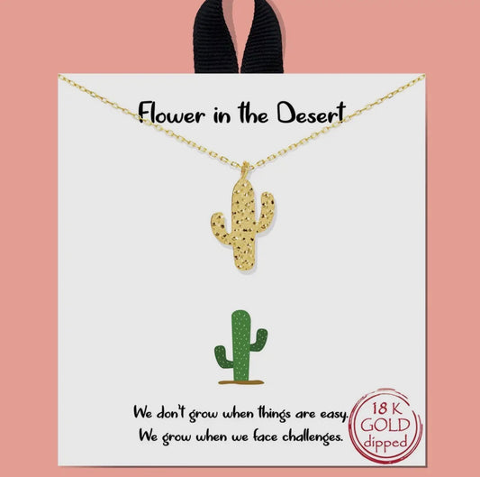 Gold Cactus Necklace