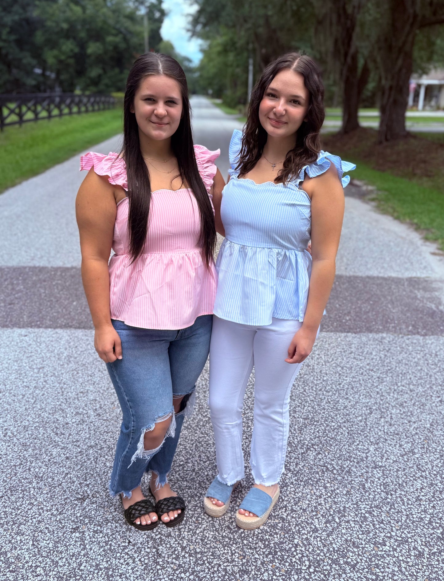 Flutter Sleeve Peplum Top