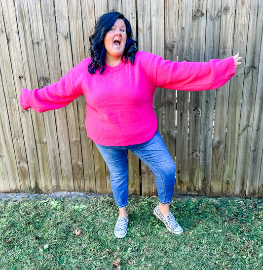 Voluptuous Hot Pink Sweater