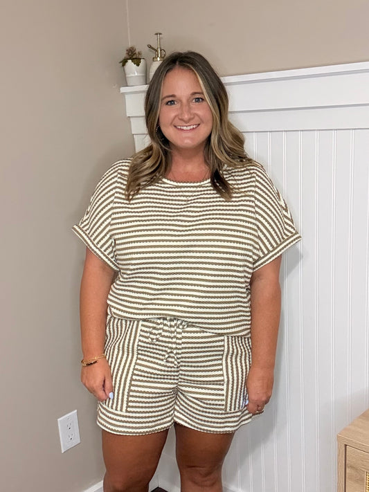 Ribbed Set - Brown