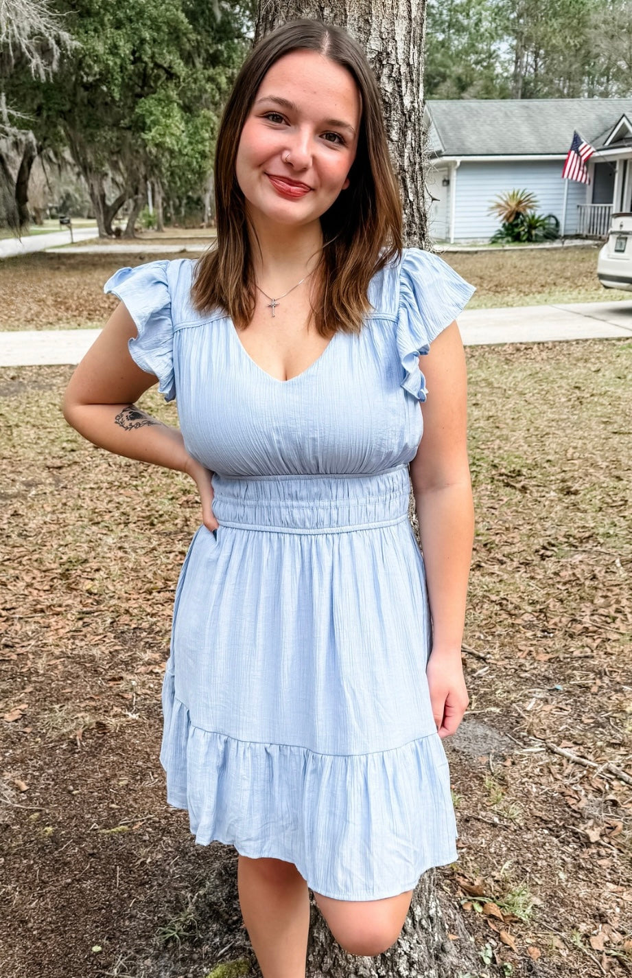 V~Neck Ruffle Dress