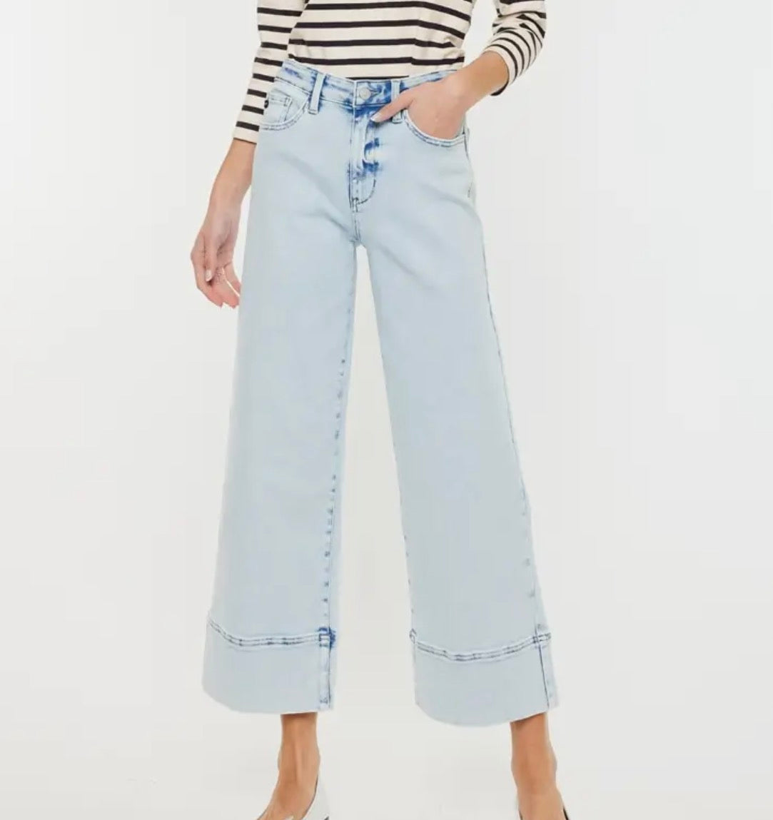Kancan High Rise Cropped Wide Leg