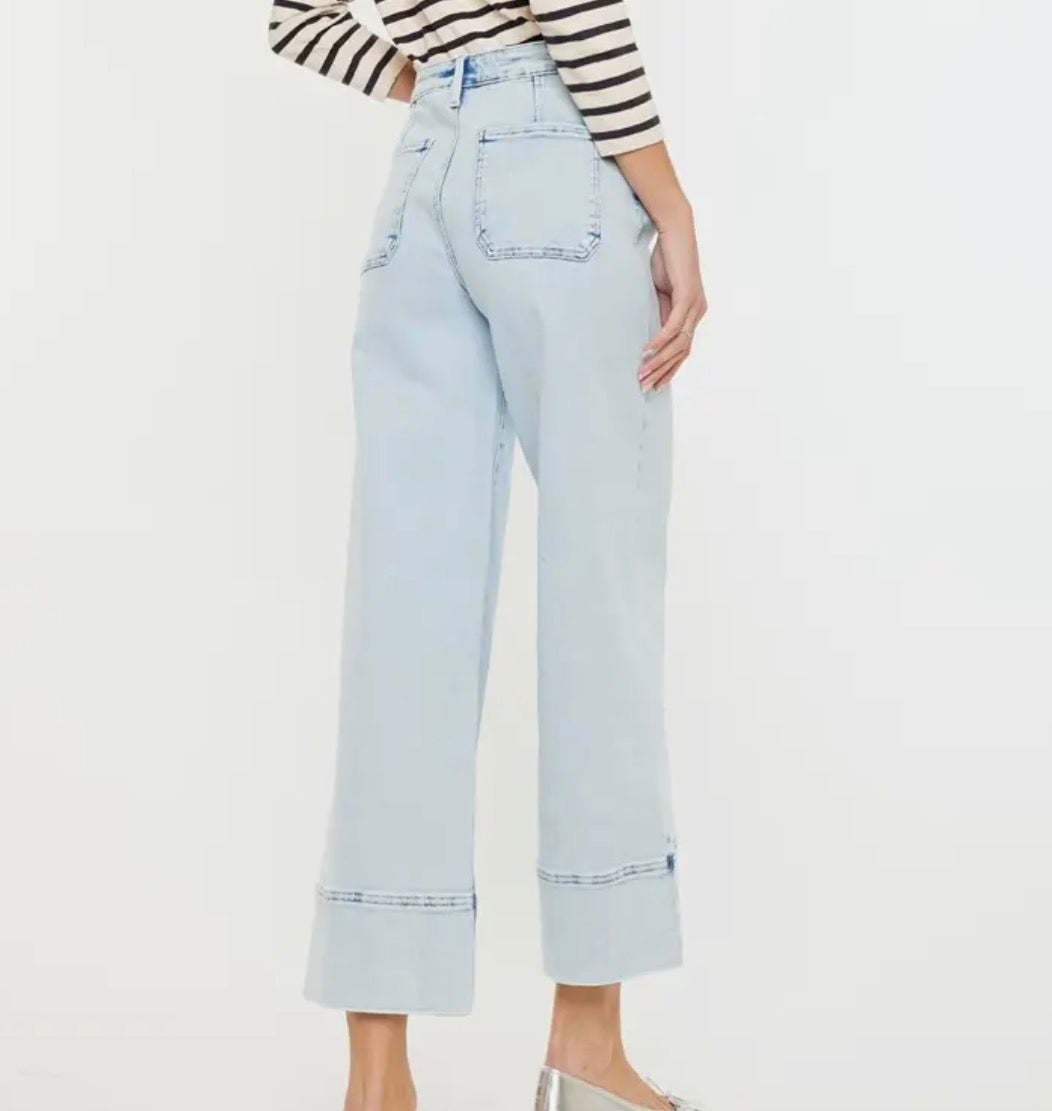 Kancan High Rise Cropped Wide Leg