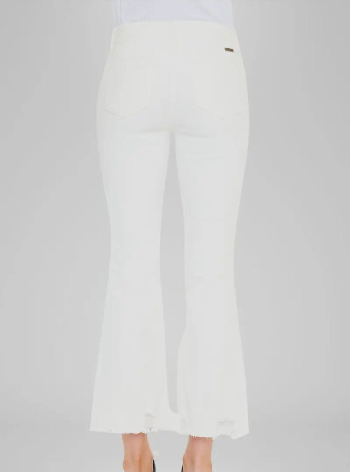 Kancan White High Rise Crop