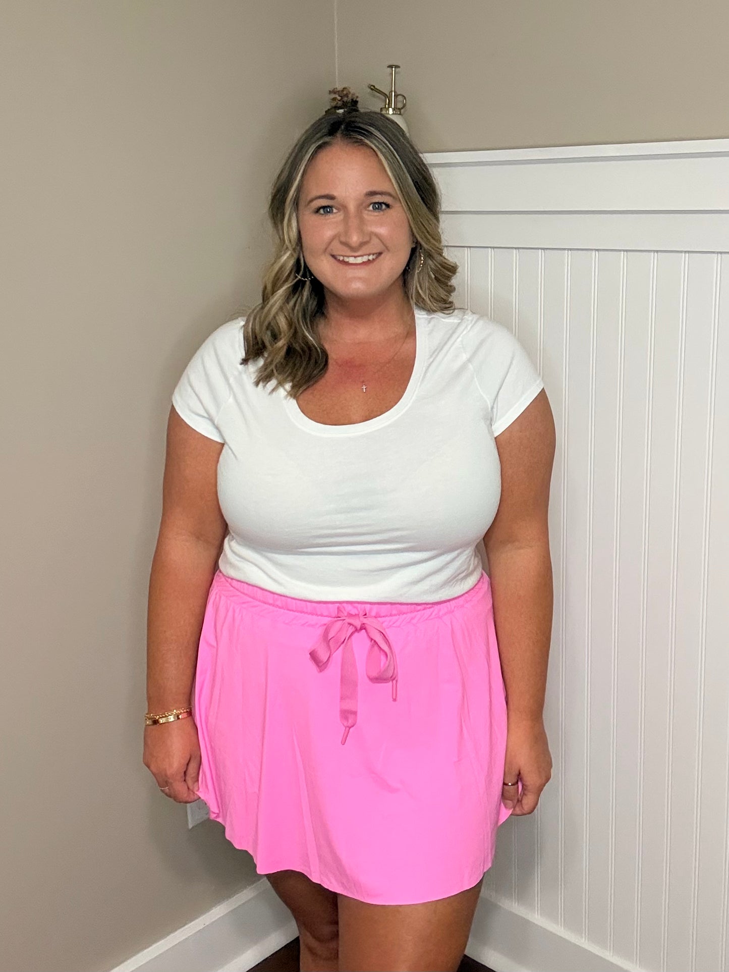 Drawstring Tennis Skort