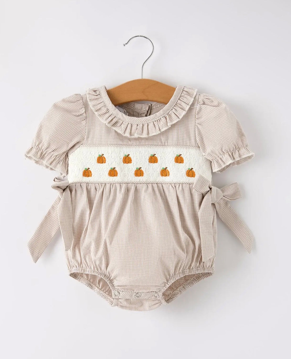 Girls Gingham Pumpkin