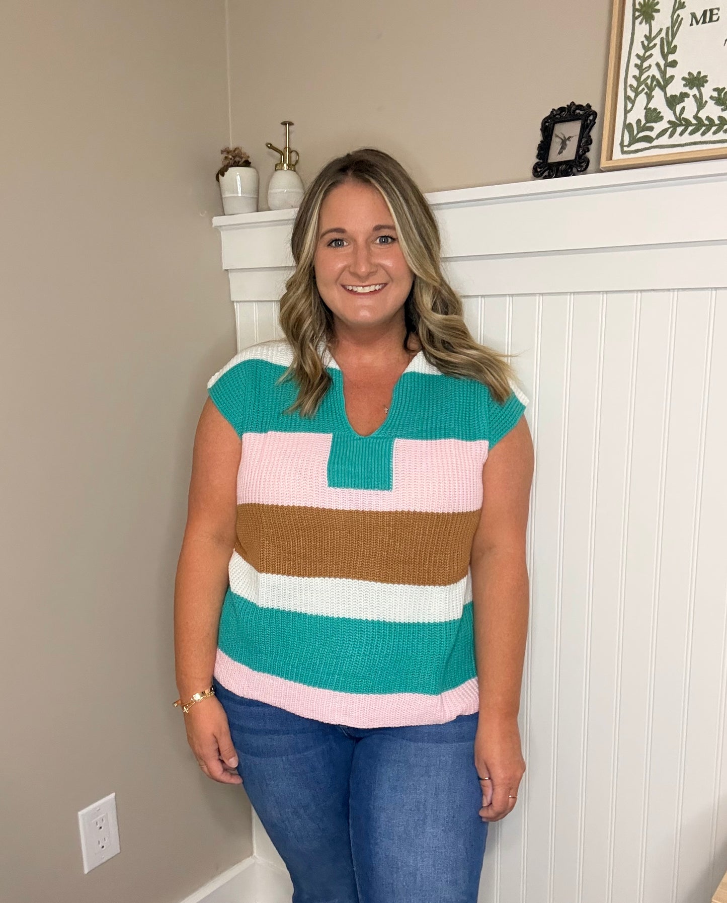 Color Block Knit Top