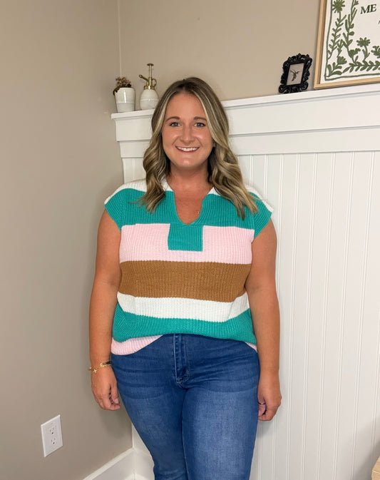 Color Block Knit Top