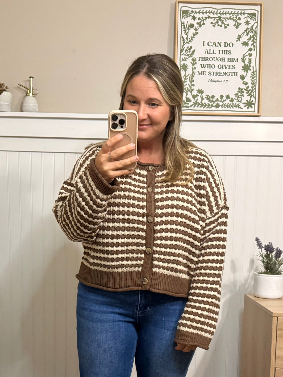 Brown Crochet Cardigan