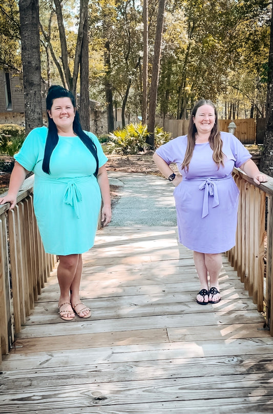Tie-belt Dress w/ Pockets