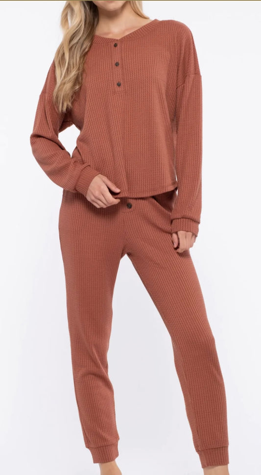Waffle Knit PJ Set