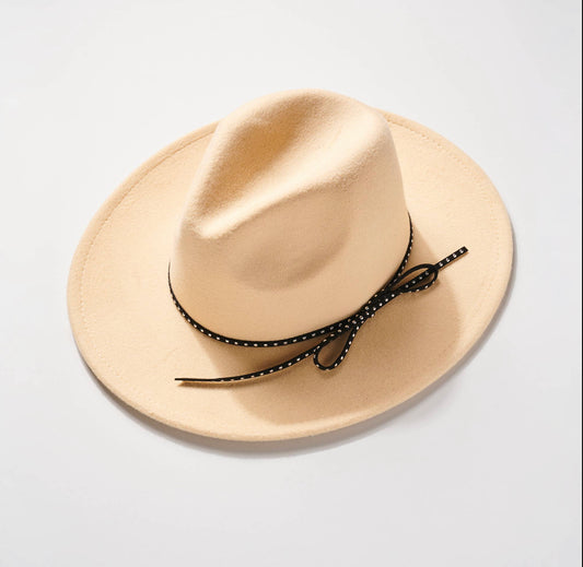 Felt Bow Fedora Hat